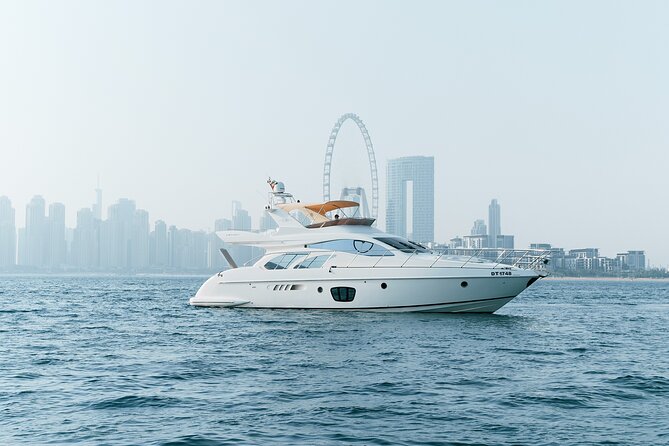 2 hours Dubai private luxury yacht 55ft tour - The skyline route: Burj Al Arab, Atlantis, and Dubai Marina views