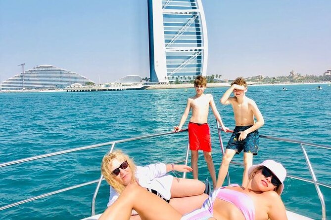 3-Hours Dubai Marina 50ft Private Luxury Yacht Sightseeing Tour - Burj Al Arab: the iconic sail hotel, framed by open water