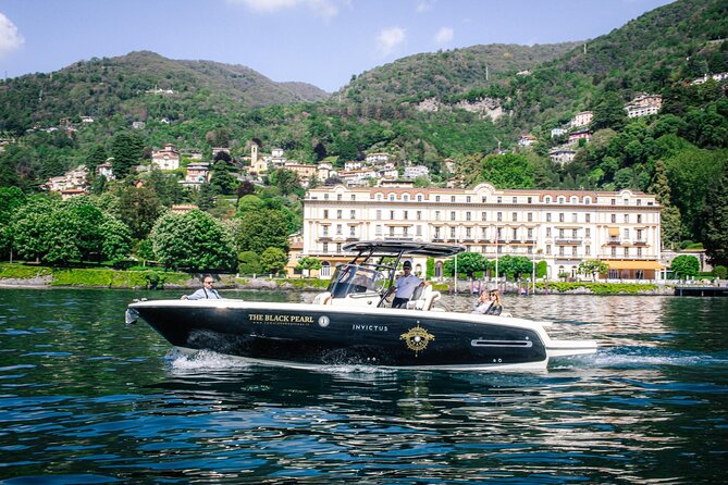 3H Guided Cruise Stop Bellagio Tender yacht Invictus 9 Pax - Como Pier to the Western Shore: Villa Elmo, Villa Erba, and the Le Fontanelle area