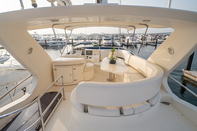 3hr Yacht- Palm Jumeirah with FREE Snacks and 30 Min Seabob - Burj Al Arab, Palm Jumeirah, Atlantis, and Ain Dubai—seen from the water