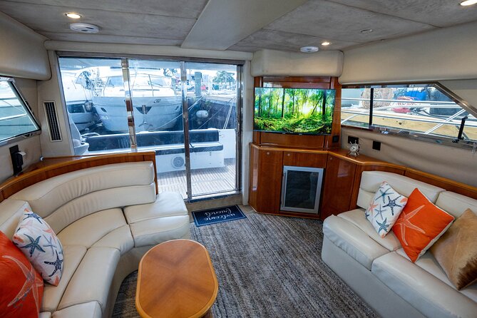 70ft + Free Hour | Miami Yacht Rental | 3 to 8 Hours | 13 ppl - Your route: Miami River cruise, Biscayne Bay, Marine Stadium stop, and the Brickell pass