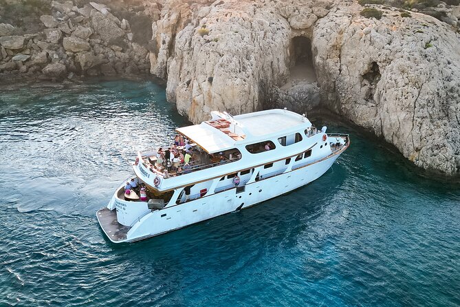 A Protaras Luxury Yacht Private Charter Experience - Konnos Bay: sandy shoreline views from the water