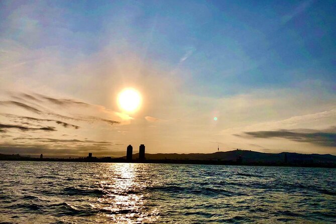 Barcelona Private Luxury Motor Yacht Sunset Cruise with Drinks - The Sagrada Família sightline you can’t replicate on foot
