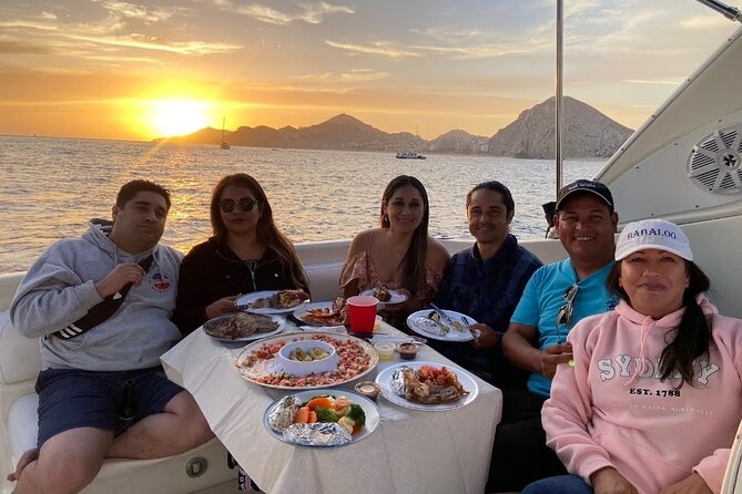 Cabo Arch Sunset Yacht Tour - Dinner & Drinks — Up to 18 Guests - How much is this worth? Private charter pricing in real life