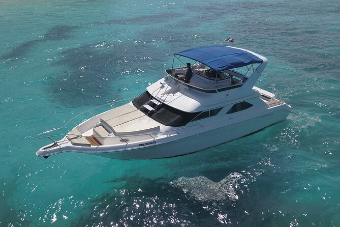 Deluxe Yacht 48FT with FlyBrige Rental in Cancun - Value and price: $268.24 per group (up to 15) plus the $14 dock fee