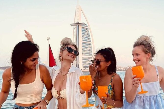 Dubai 3 Hour Private Luxury Yacht Charter with Jet Ski Option - Burj Al Arab from the water: sailboat shape and postcard angles