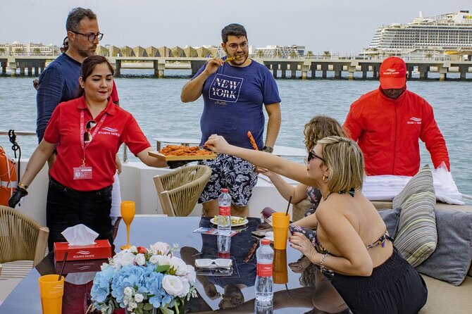 Dubai Harbour Super Yacht Experience with gourmet & Drinks - The Top-Deck Party: Live DJ, Strong Drinks, and the Reality of Sound