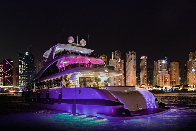 Dubai Harbour Super Yacht Experience with gourmet & Drinks - Timing Changes the Meal (and the Mood): Morning, Brunch, Sundowner, Party Slots