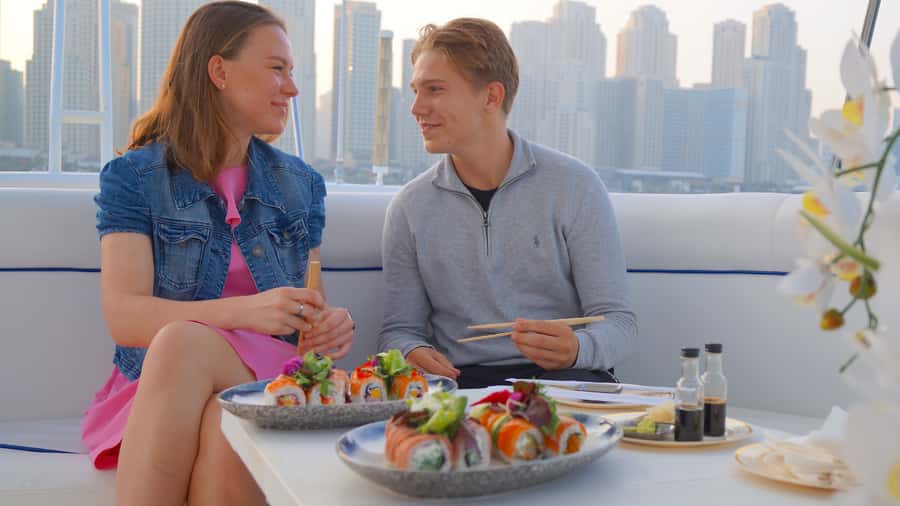 Dubai: Luxury Private 50 FT Yacht Cruise + Optional Sushi - Optional sushi onboard: chef-made, portion-flexible, and personal