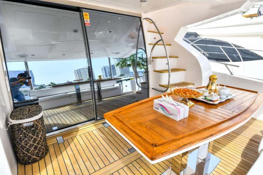Dubai: Marina Private Luxury Yacht Tour - Onboard vibe: crew service, music via your phone, and group comfort