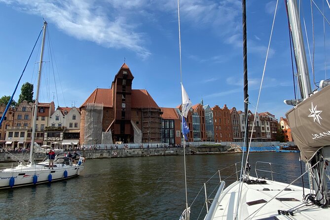 Gdańsk: Motlawa and Port yacht cruise with Welcome Drink - Yacht comfort: two decks, toilet, blankets, and the drink