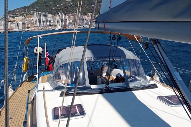 Half day charter on private sailing yacht in Gibraltar - The swim and lunch stop at anchor: your break from land life
