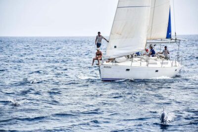 Half-Day Sailing Yacht Adventure in Sal Island - 3 hours - Getting on the boat: sailing yacht Lucy and a small-group vibe