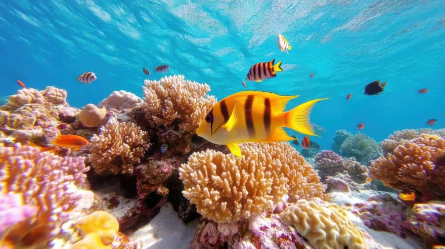 Hurghada: 3 Islands, Dolphins & Snorkel Yacht Trip w/ Lunch - Giftun Island National Park snorkeling: coral and fish with a real guide