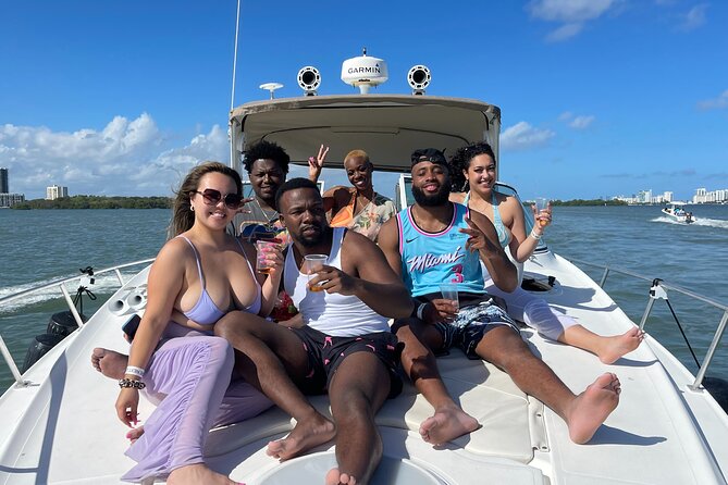 Island Fun Yacht Rental in Miami Beach - Inside the yacht: AC comfort, shower time, and music that stays fun