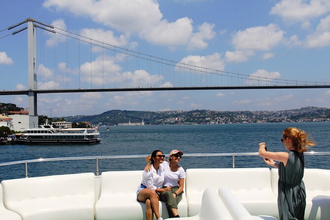 Istanbul Bosphorus Yacht Experience – Asian Side Visit in Kanlica - Crossing from Europe toward Asia: seeing the bridges as Istanbul’s punctuation