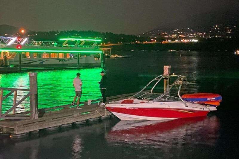 Kelowna: Tiki Party Yacht Rental - What’s actually on board: BBQ, bar, USB ports, and life jackets