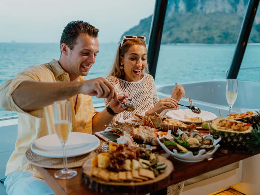 Krabi: 4 Island Premium Yacht with Snorkeling & Clear Kayak - Railay Beach sightseeing plus the cruise sunset feel