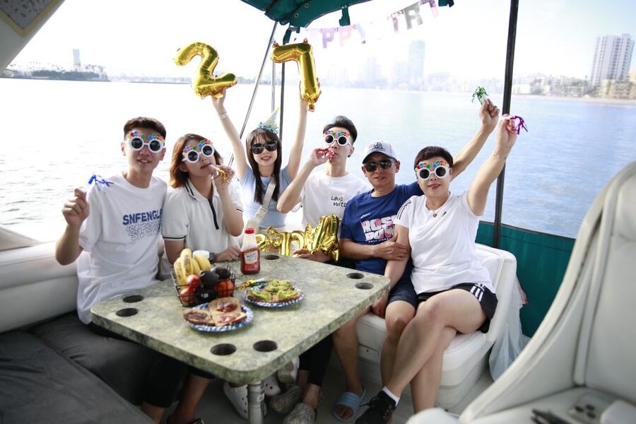 Long Beach: 2-Hour Private Group Yacht Cruise - Long Beach Port, huge ships, and waterfront views from Rainbow Harbor