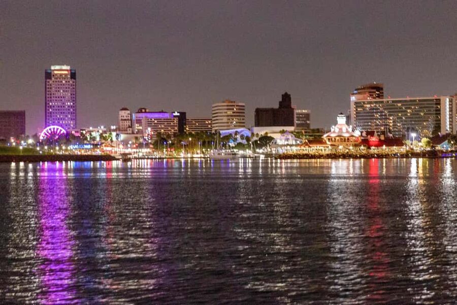 Long Beach: Private Night Yacht Cruise With City Lights - Built-in seating, a restroom, and a captain who brings calm