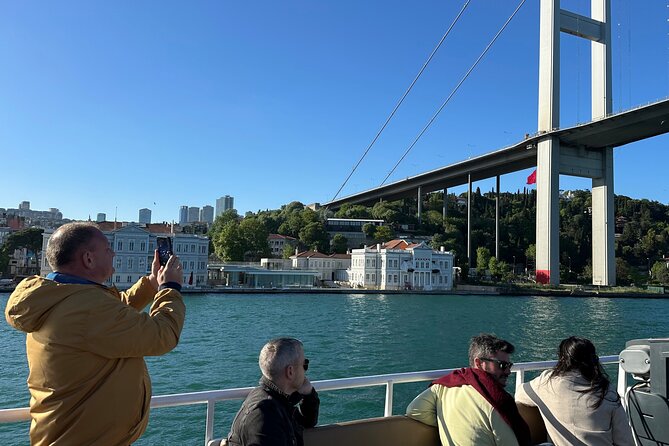 Luxurious Bosphorus Small Group Sunset Yacht Cruise with Snacks - On deck: snacks, unlimited drinks, clean restrooms, and the sea factor