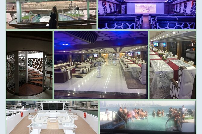 Luxury 7 Star Mega Yacht Dinner Cruise With international Buffet - Cruising the Sights: JBR, Bluewaters, Palm, and the Atlantis Area