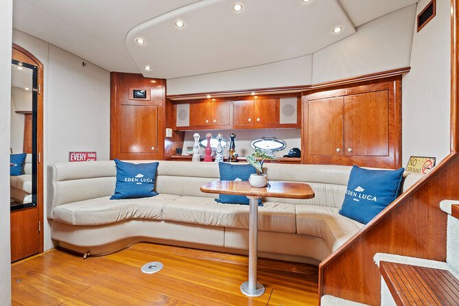 Luxury Private Yacht Charter Aruba - Eden Luca Yachts - Family comfort and practical onboard details (AC, toilet, and deck rules)