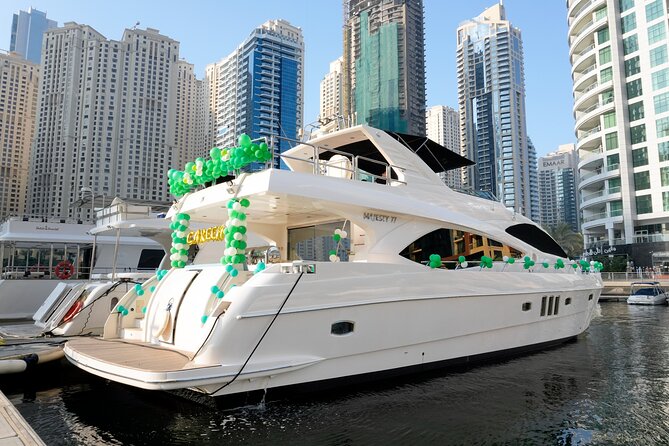 Majesty 77ft Diamond Dust — Dubai's best yacht rental - Majesty 77ft Diamond Dust: what you’re buying in Dubai