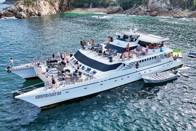 Mega Yacht ALL INCLUSIVE Yelapa Waterfall & Snorkeling Adventure - Cruise Through Banderas Bay: Views, Marine Life, and Whale Season