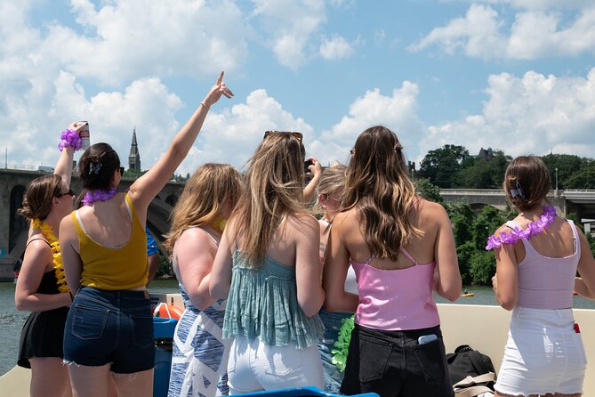 Party Yacht Cruise along Potomac River - Washington Cathedral and Georgetown University spires at the end
