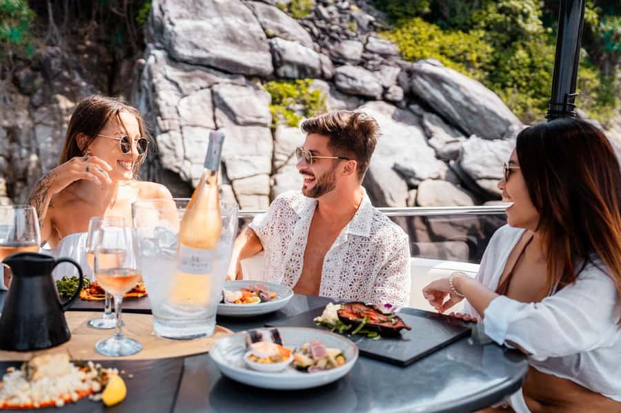 Phuket: Luxury HYPE Yacht to Phang Nga Bay and Hong Island - Phuket yacht day: from Royal Phuket Marina into limestone scenery