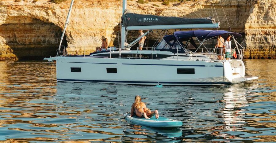 Portimao: Sunrise Luxury Sail-Yacht Cruise - Swimming and water time: when you can hop in