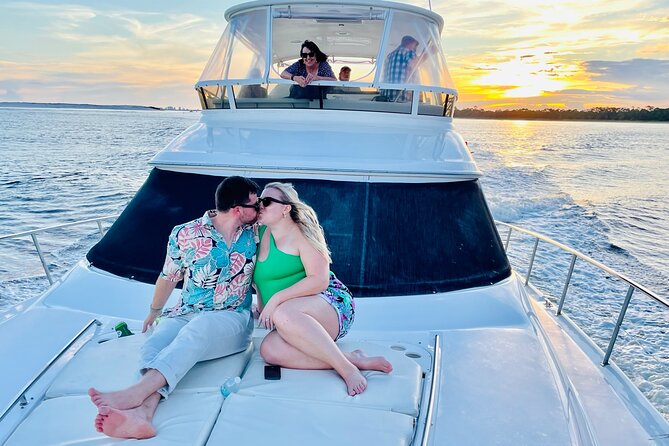 Private 3 Hour Sunset Cruise On A 50' Luxury Yacht With Captain - Onboard comfort: AC cabin, restroom, soft drinks, and simple rules