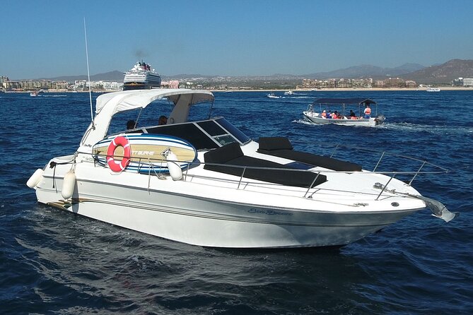 Private 3hr Yacht Cruise in Cabo San Lucas all included - Stop 1: Pelican Rock Snorkeling for Real Sea Life