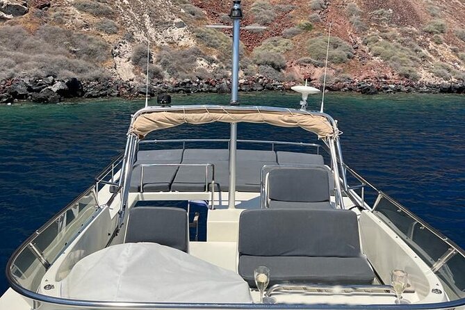 Private Full-Day Motor Yacht Cruise with Meal, Open Bar+Transfers - Santorini Volcano viewpoint (with optional hike)
