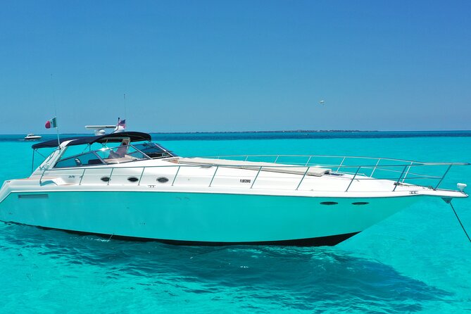 Private Luxury Yacht 55FT Rental in Cancun - What’s included: snorkel gear, lilly pad, paddle board, and the snack-and-soda plan