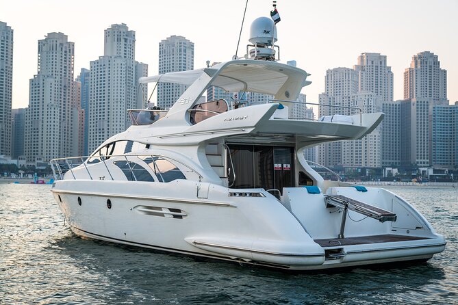 Private Luxury Yacht Cruise for up to 20 people - Bluewaters Island and Caesars Hotel: Ferris Wheel, Beach, and Big-Resort Energy