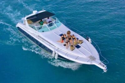 Private Yacht 46ft Sea Ray Snorkel up to 15 pax 23P2 - Picking your route: Cancun Bay cruise vs Isla Mujeres snorkel day