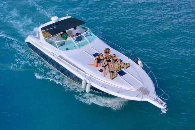 Private Yacht 46ft Sea Ray Snorkel up to 15 pax 23P2 - Picking your route: Cancun Bay cruise vs Isla Mujeres snorkel day