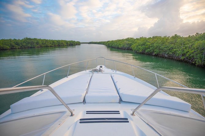 Private Yacht Rental Sea Ray 46ft Cancun 23P3 - What Happens Onboard: Help Getting In, Shade to Rest, and Music