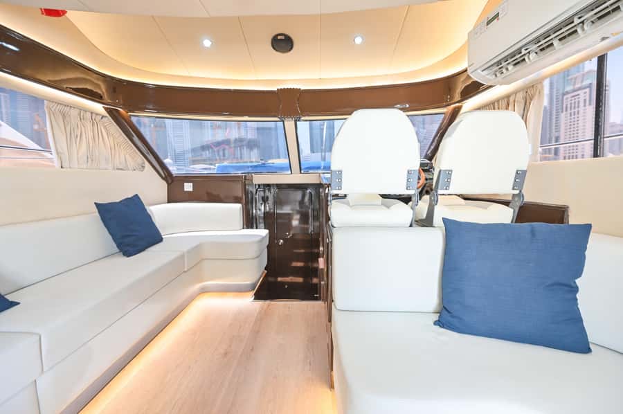 Private Yacht Tour with Marina, JBR, Atlantis & Palm Views - JBR return segment: the beach culture you can see from sea level
