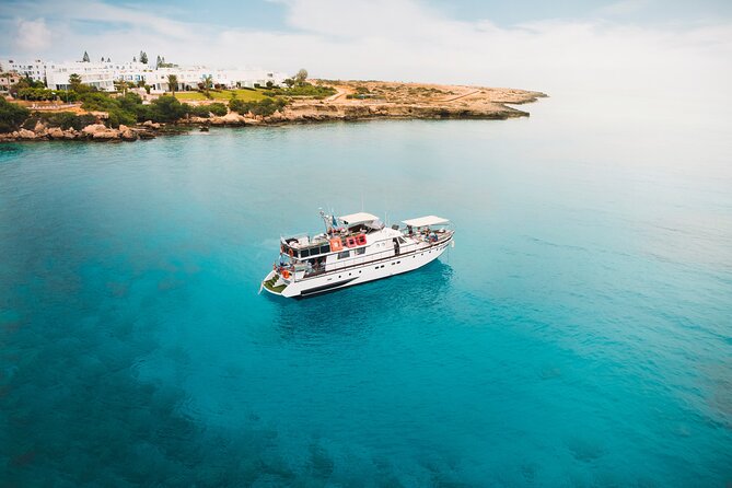 Protaras: St Georgios Presidential Cruise BBQ & 1 drink. 16+ - From Protaras Pier to Blue Lagoon Time in the Water