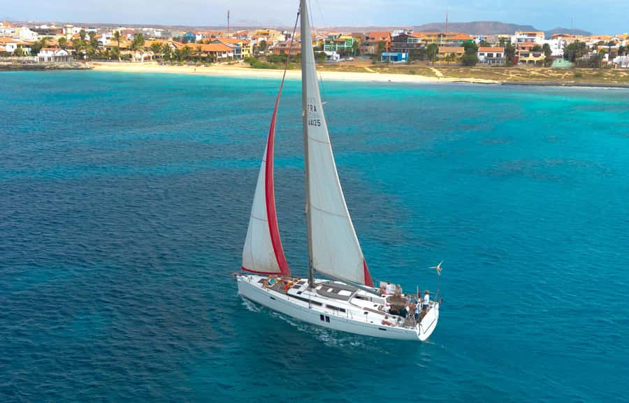 Sal, Cape Verde: Half day on Cuba Libre sailing yacht - From Melia Tortuga Beach to Bikini Beach Club on a tender