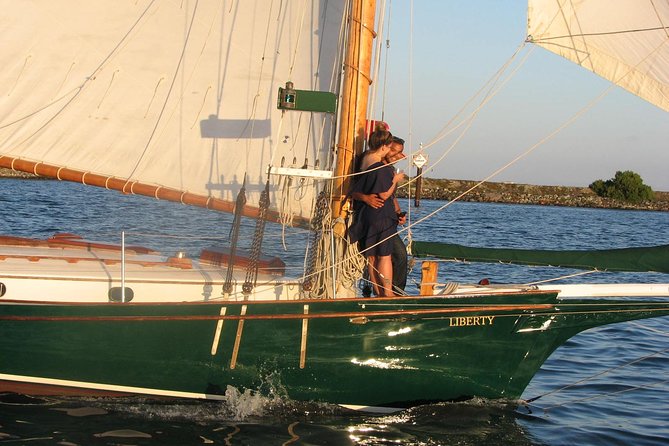 San Diego Bay Sail Aboard a Vintage Yacht Beer and Wine Included - San Diego Bay sunset from a vintage rig on Liberty
