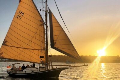 San Diego Bay Sail Aboard a Vintage Yacht Beer and Wine Included - Where you board at Safe Harbor Sunroad and what the vibe is like