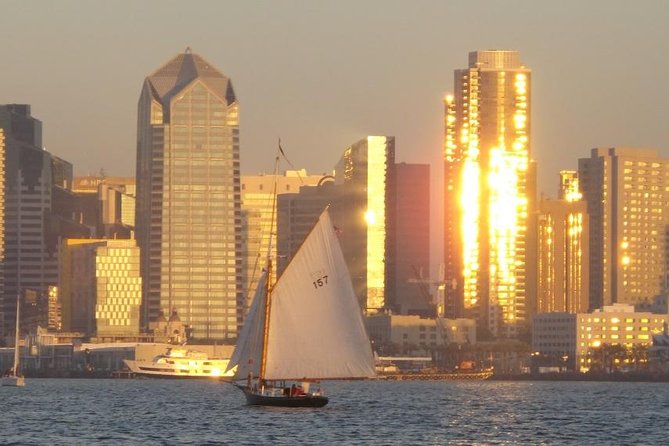 San Diego Bay Sail Aboard a Vintage Yacht Beer and Wine Included - San Diego Convention Center and the sail-like rooftop from the bay