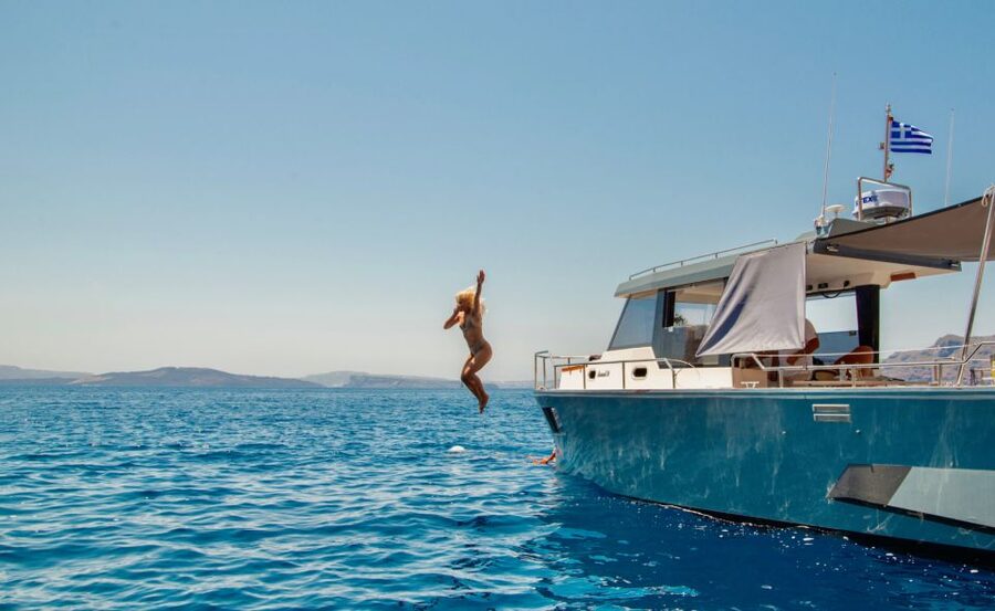 Santorini: Private Diamond 36 Motor Yacht Caldera Cruise - What you’re really paying for on the Diamond 36