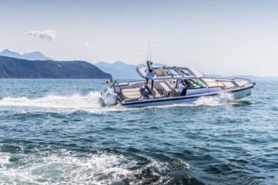The Fastest All Inclusive Private Motor Yacht in Santorini - Axopar 37 Sun Top: your private deck setup for real relaxation