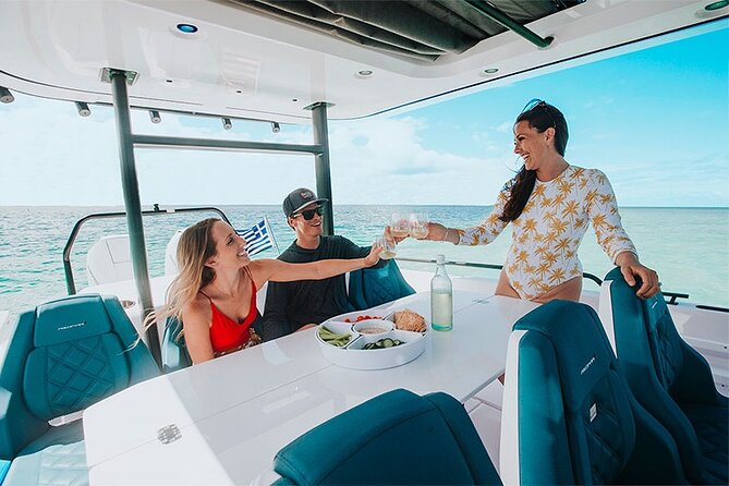 The Fastest Private Motor Yacht in Santorini - All Inclusive Tour - Mesa Pigadia and the Akrotiri lighthouse: clear water plus quick photo power