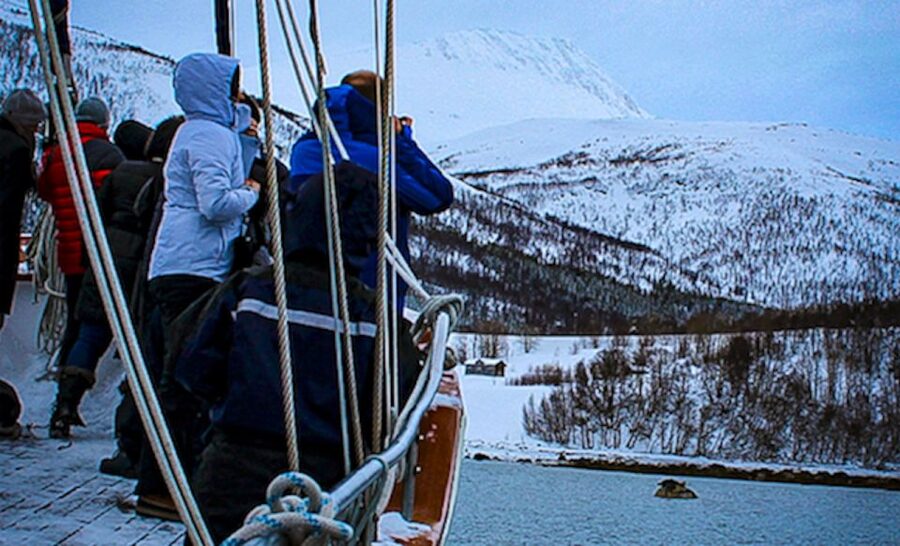 Tromsø: Luxury Polar Fjord Cruise w/ Hot Tub & Polar Plunge - Inside the saloon: warmth, snacks, and a real coffee-bar rhythm